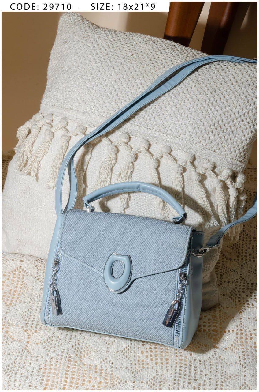 Light Blue Structured Crossbody Bag