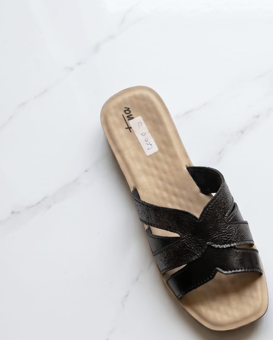 Santana Bronze Cross-Strap Flat Slides