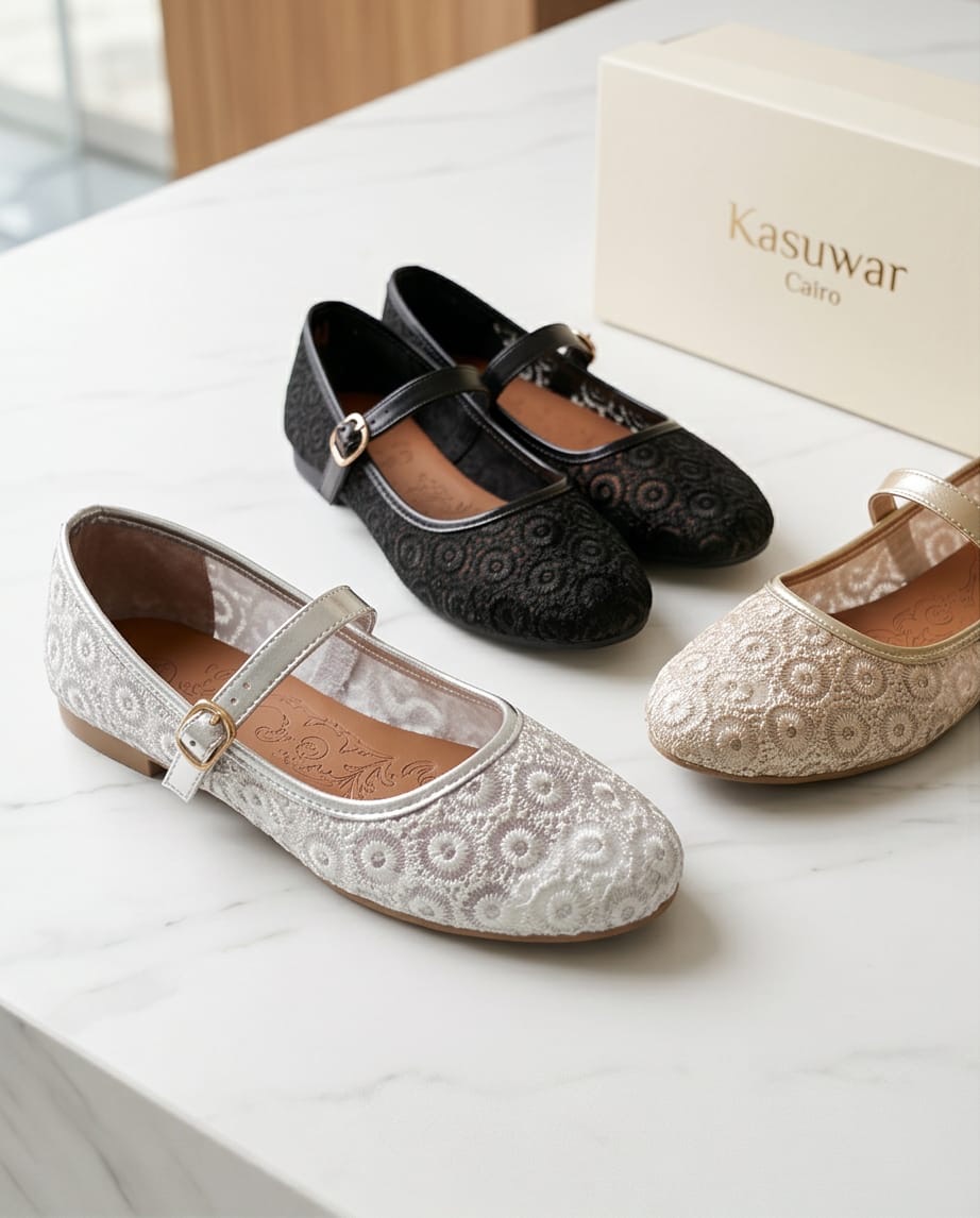 Floral Lace Mary Jane Flats - All Colors